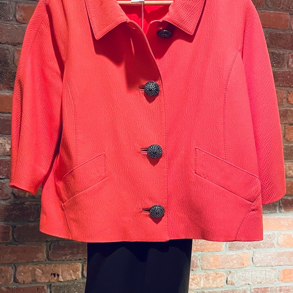 Women's Red Jacket with Black Buttons